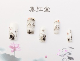 古典风格美甲作品