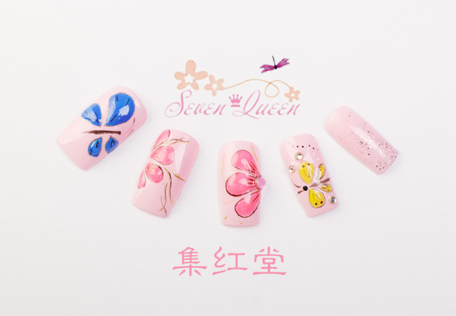 蝴蝶美甲作品